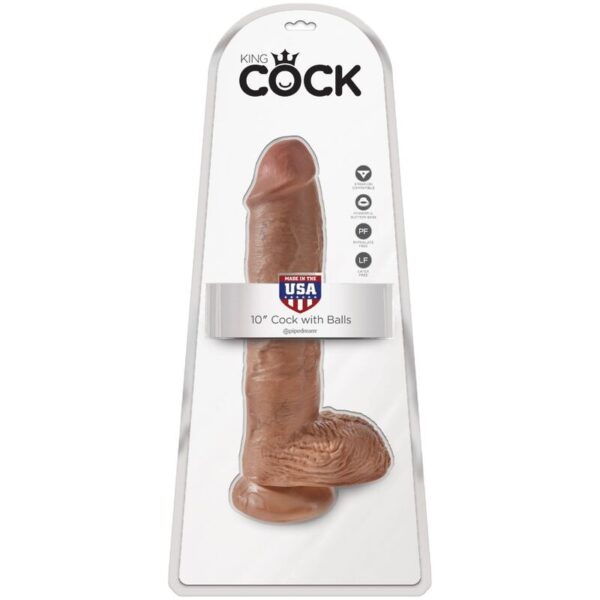 King Cock with Balls — Realistic Dildo, 19.8 cm, Caramel — Dildos — view 6