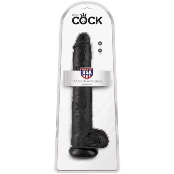 King Cock with Balls — Realistic Dildo, 30.5 cm, Black — Dildos — view 6