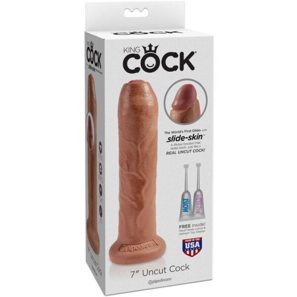 King Cock Uncut — Realistic Dildo, 17.8 cm, Caramel — Dildos — view 2
