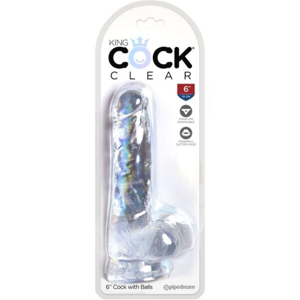 King Cock Clear with Balls — Realistic Dildo, 13.5 cm — Dildos — view 4