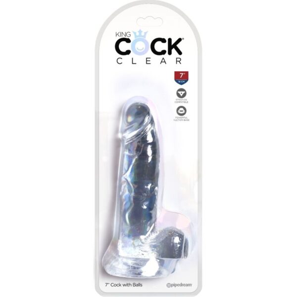 King Cock Clear with Balls — Realistic Dildo, 15.2 cm — Dildos — view 5