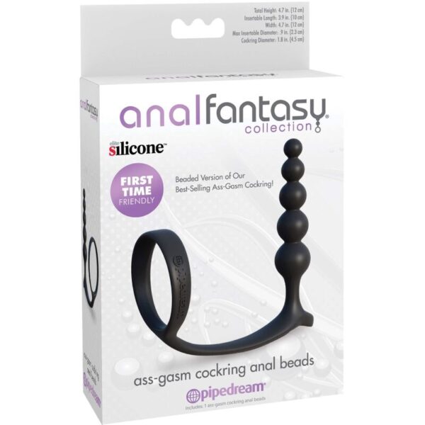Anal Fantasy Elite Collection Ass-Gasm — Cock Ring, Beaded — Anal Beads — view 4