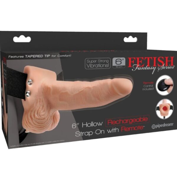 Fetish Fantasy Series — Vibrating Strap-On, Remote Control, 15 cm — Hollow Strap-Ons — view 2