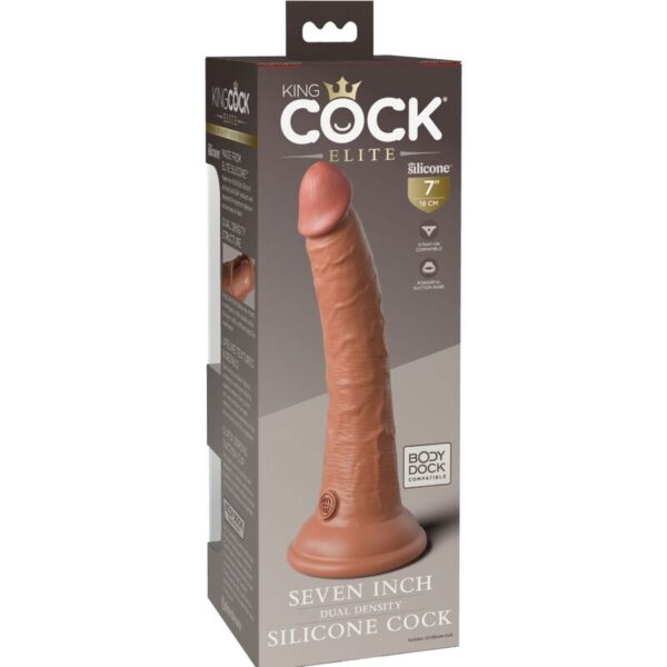 King Cock Elite — Realistic Dildo, Dual Density, 17.8 cm, Caramel — Dildos — view 4
