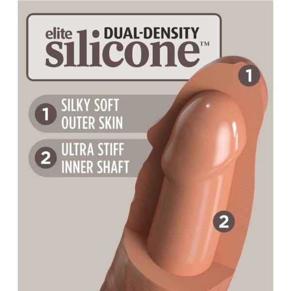 King Cock Elite — Realistic Dildo, Dual Density, 17.8 cm, Caramel — Dildos — view 5
