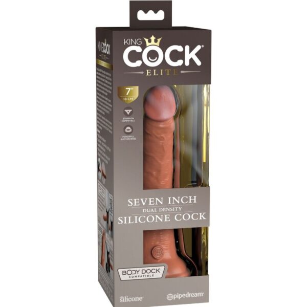 King Cock Elite — Realistic Dildo, Dual Density, 17.8 cm, Caramel — Dildos — view 6