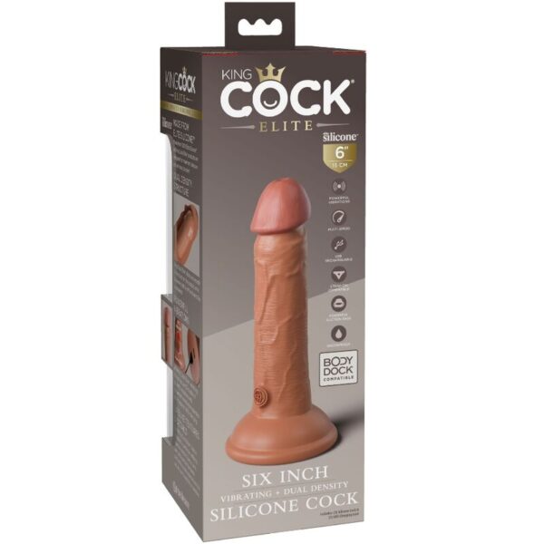 King Cock Elite — Realistic Vibrator, 15.2 cm, Caramel — Realistic Vibrators — view 3