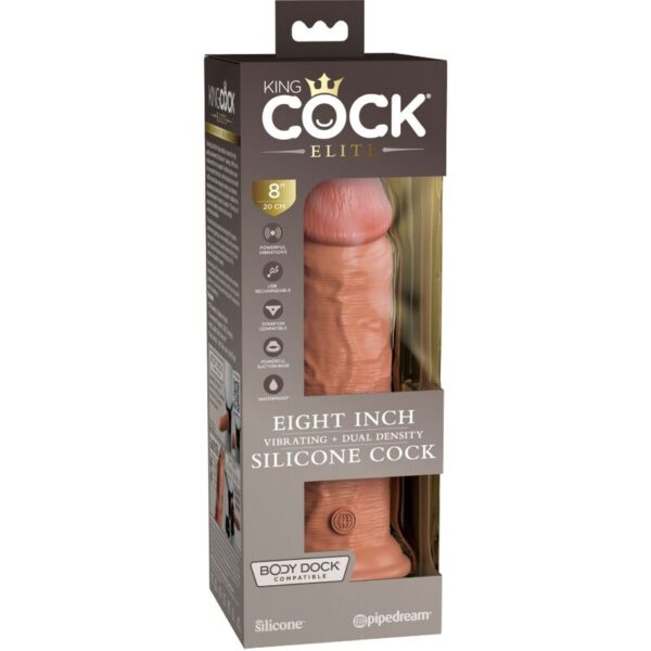 King Cock Elite — Realistic Vibrator, 20.3 cm, Caramel — Realistic Vibrators — view 6