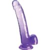 King Cock Clear with Testicles — Realistic Dildo, 20.3 cm, Purple — Dildos
