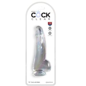 King Cock Clear with Testicles — Realistic Dildo, 15.2 cm — Dildos — view 2