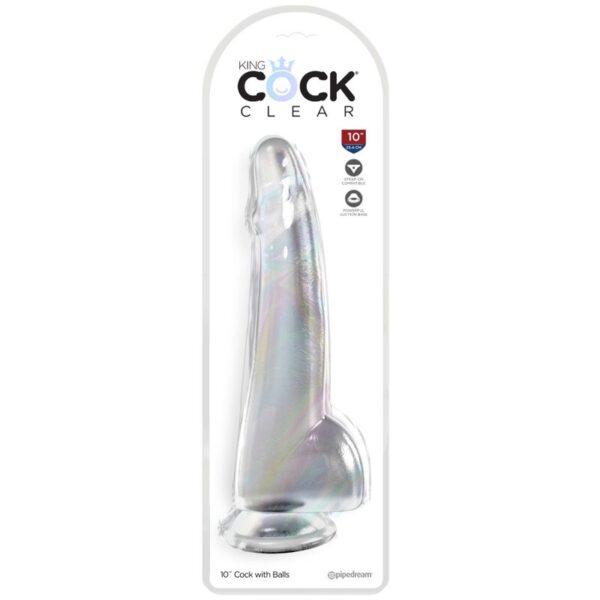 King Cock Clear with Testicles — Realistic Dildo, 19 cm — Dildos — view 2