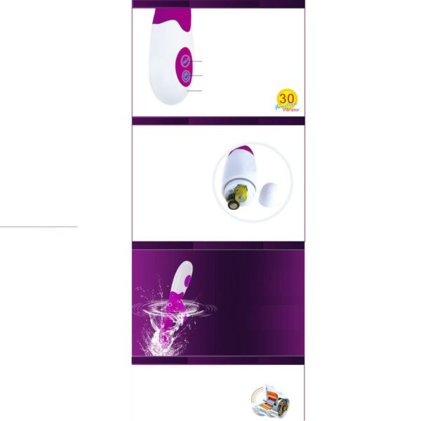 Pretty Love Flirtation Snappy — Rabbit Vibrator, Lilac and White — Clitoral Stimulators — view 2