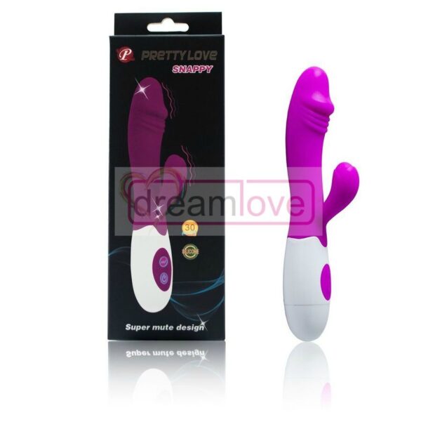 Pretty Love Flirtation Snappy — Rabbit Vibrator, Lilac and White — Clitoral Stimulators — view 10