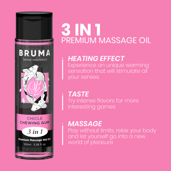 Bruma Premium 3 in 1 — Warming Massage Oil, 100 ml, Chewing Gum — Body Massage Oils — view 4