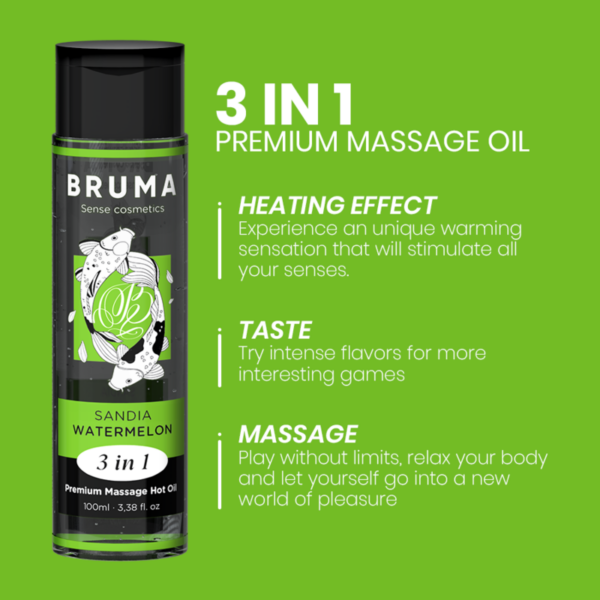 Bruma Premium 3 in 1 — Warming Massage Oil, 100 ml, Watermelon — Body Massage Oils — view 6