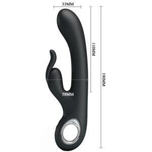 Pretty Love Carina — Rabbit Vibrator, Heated, Black — G-Spot Vibrators — view 4