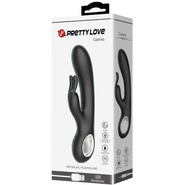 Pretty Love Carina — Rabbit Vibrator, Heated, Black — G-Spot Vibrators — view 8