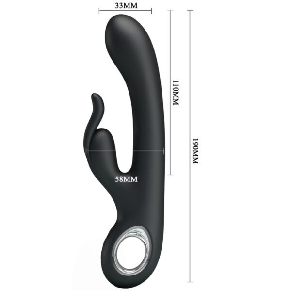 Pretty Love Carina — Rabbit Vibrator, Heated, Black — G-Spot Vibrators — view 7