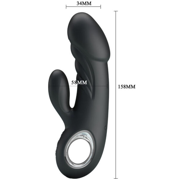 Pretty Love Ansel — Rabbit Vibrator, Rechargeable, Black — G-Spot Vibrators — view 6