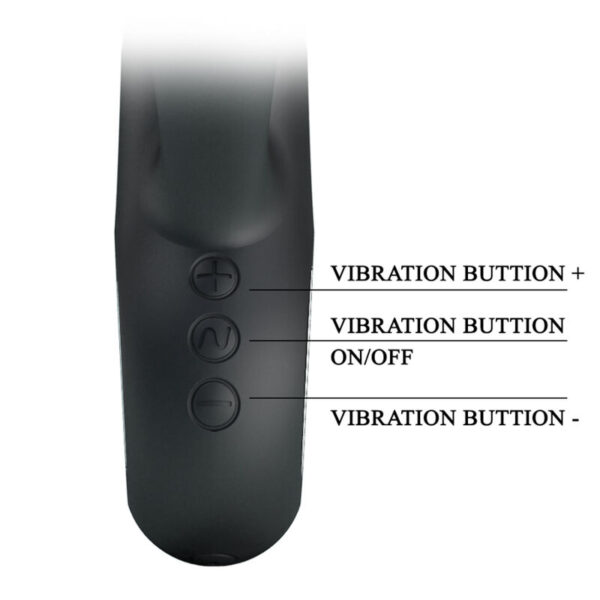 Pretty Love Ansel — Rabbit Vibrator, Rechargeable, Black — G-Spot Vibrators — view 7