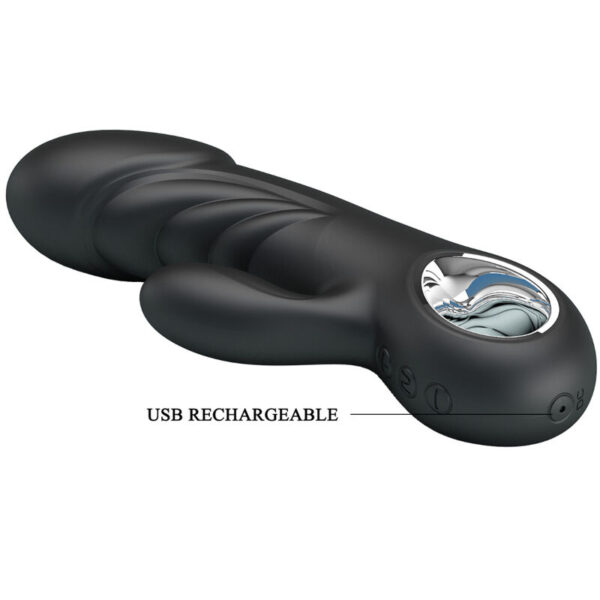 Pretty Love Ansel — Rabbit Vibrator, Rechargeable, Black — G-Spot Vibrators — view 8
