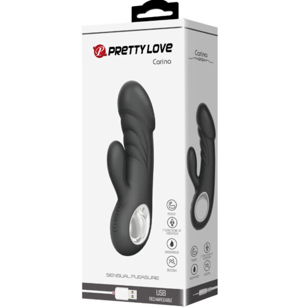 Pretty Love Ansel — Rabbit Vibrator, Rechargeable, Black — G-Spot Vibrators — view 9