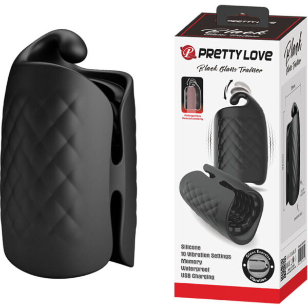 Pretty Love Glans Trainer — Vibrating Masturbator, Black — Male Masturbators — view 6