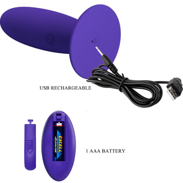 Pretty Love Youth — Vibrating Butt Plug, Remote Control, Violet — Anal — view 2