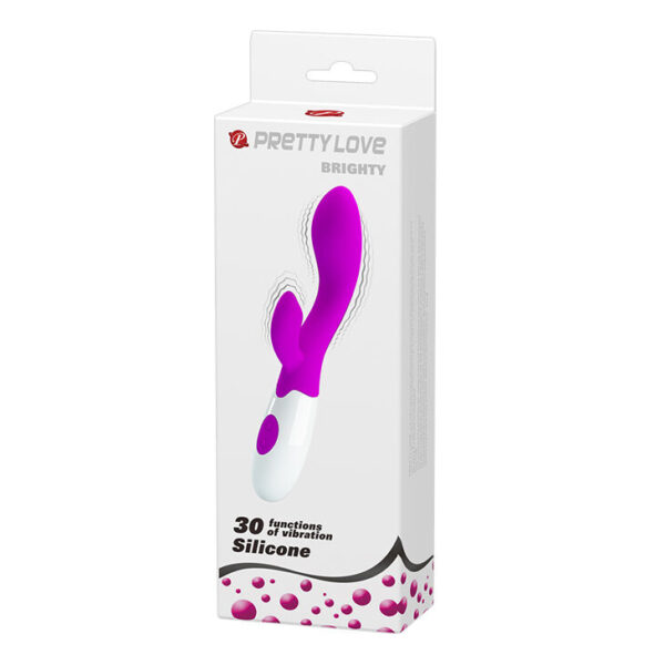 Pretty Love Flirtation Brighty — Rabbit Vibrator, Green and White — Clitoral Stimulators — view 3