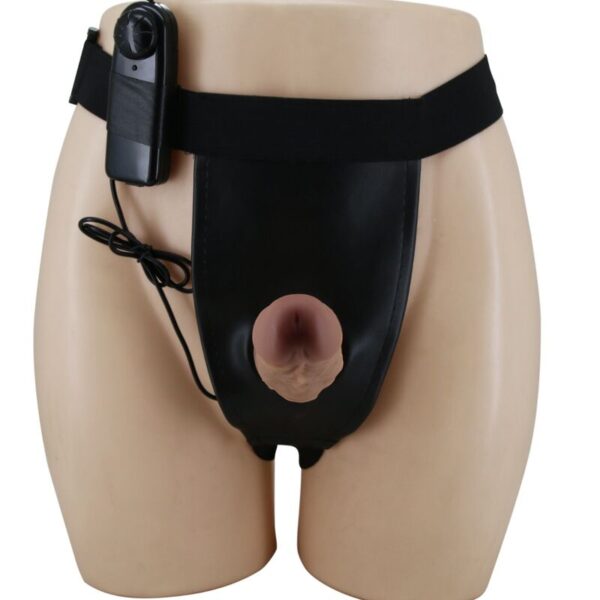 Pretty Love Harness Briefs — Vibrating Strap-On, Silicone, Brown — Strap-Ons & Harnesses — view 9