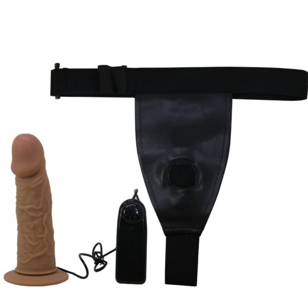 Pretty Love Harness Briefs — Vibrating Strap-On, Silicone, Brown — Strap-Ons & Harnesses — view 10