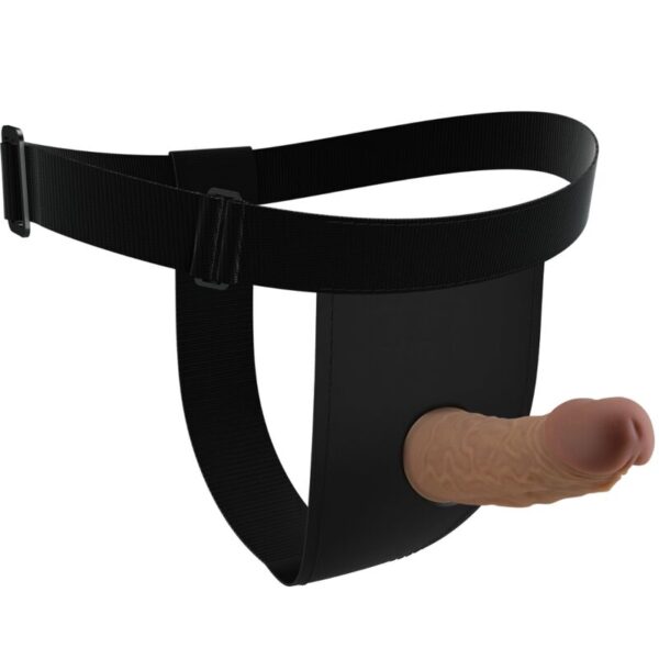 Pretty Love Harness Briefs — Strap-On Dildo, Silicone, Brown — Non-Vibrating Harnesses — view 9