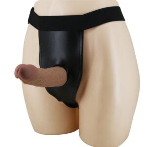 Pretty Love Harness Briefs — Strap-On Dildo, Silicone, Brown — Non-Vibrating Harnesses — view 2