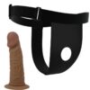 Pretty Love Harness Briefs — Strap-On Dildo, Silicone, Brown — Non-Vibrating Harnesses