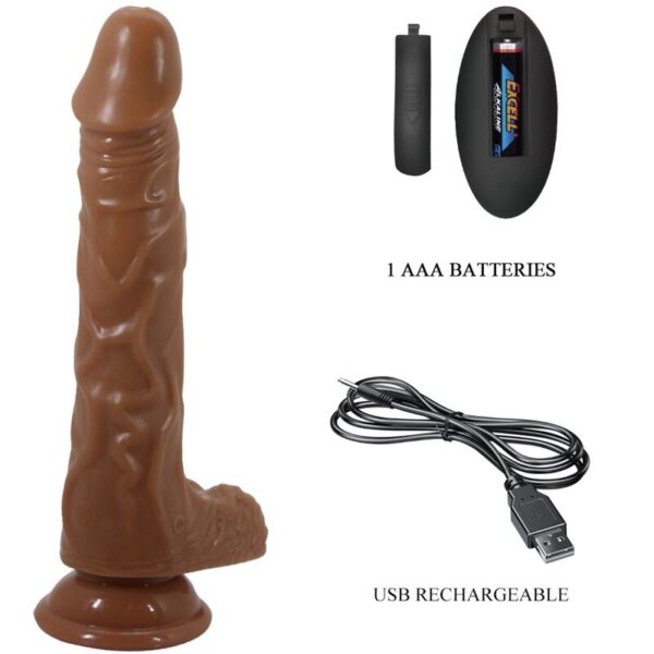 Baile Bodach — Realistic Vibrator, Remote Control, Brown — Realistic Vibrators — view 4