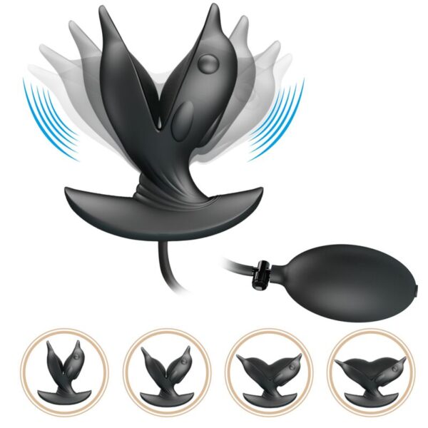 PRETTY LOVE - PLUG ANAL DELFIN CON BOMBA DE AGUA ADAPTADORA Pretty Love Delfin — Inflatable Butt Plug, Rechargeable — Anal — view 3