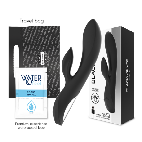 Black & Silver Kaultz — Rabbit Vibrator, Rechargeable — G-Spot Vibrators — view 10