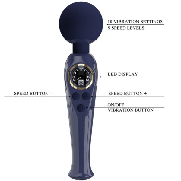 Pretty Love Skyler — Wand Massager, Rechargeable, Blue — Vibrators — view 7