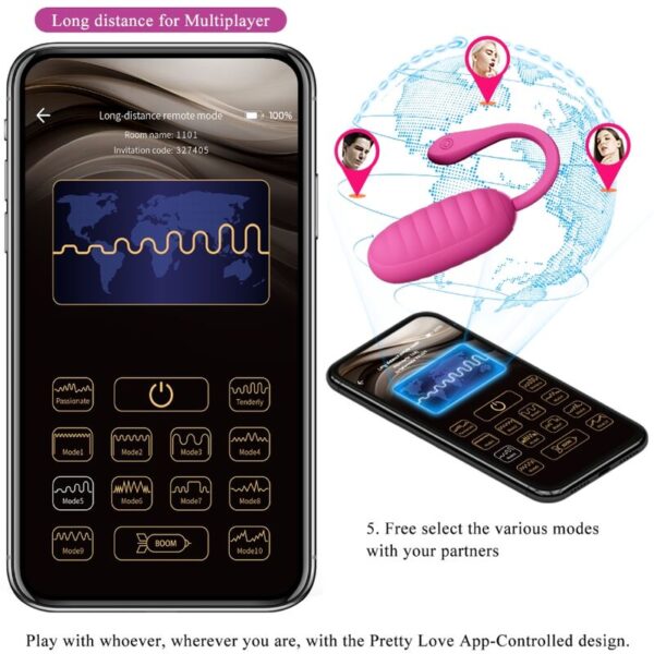 Pretty Love Catalina — Vibrating Egg, App-Controlled, Pink — App-Controlled Sex Toys — view 9