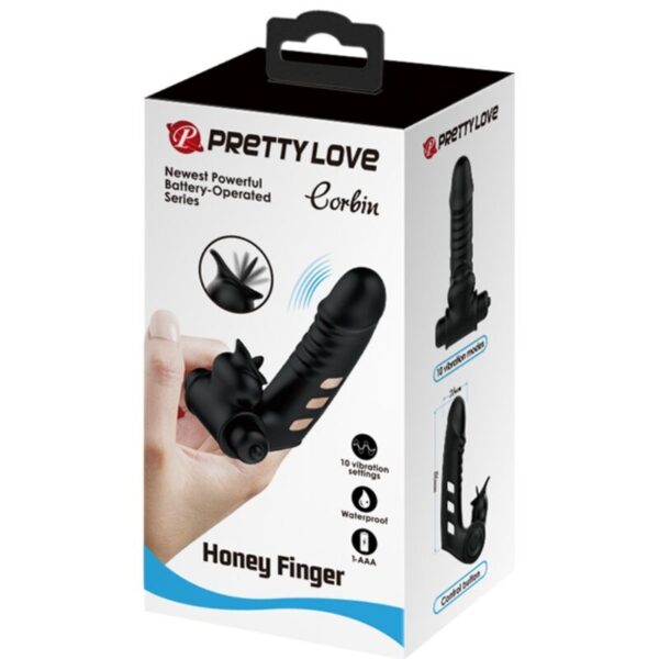 Pretty Love Corbin — Finger Vibrator, Silicone, Black — Clitoral Stimulators — view 2