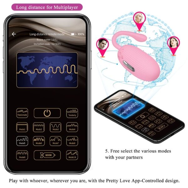 Pretty Love Doreen — Vibrating Egg, App-Controlled, Pink — App-Controlled Sex Toys — view 11