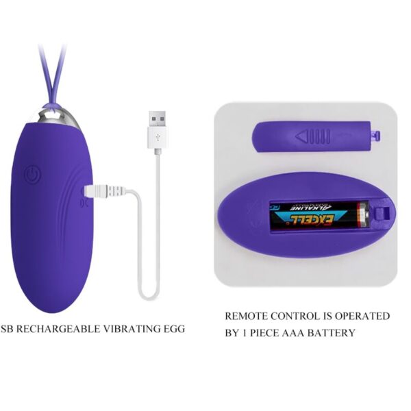 Pretty Love Jenny Youth — Vibrating Egg, Remote Control, Violet — Clitoral Stimulators — view 6