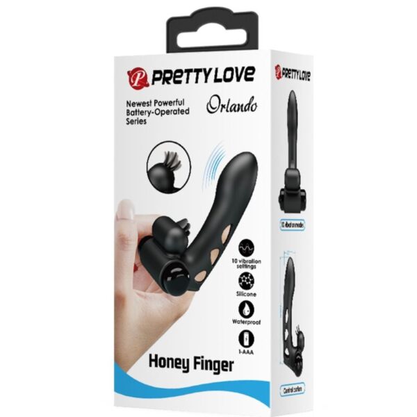 Pretty Love Orlando — Finger Vibrator, Silicone, Black — Clitoral Stimulators — view 2