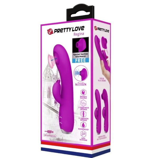 Pretty Love Regina — Rabbit Vibrator, Rechargeable, Purple — Rabbit Vibrators — view 10
