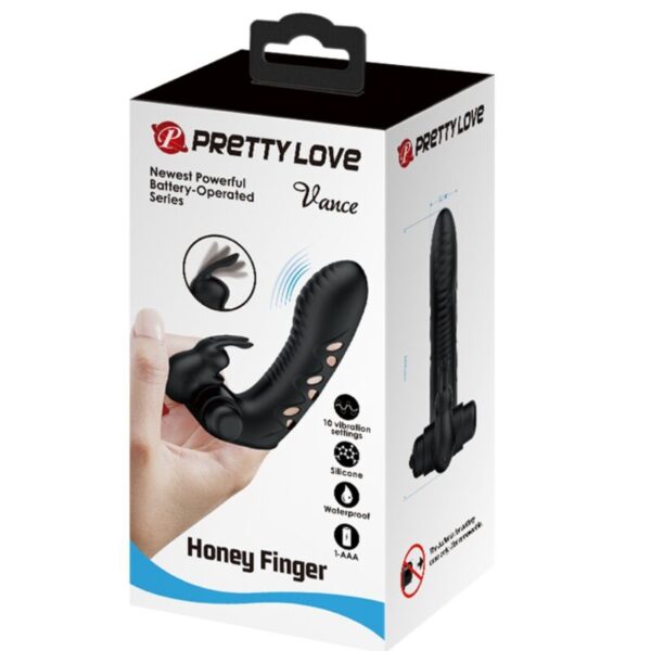 Pretty Love Vance — Finger Vibrator, Silicone, Black — Clitoral Stimulators — view 2