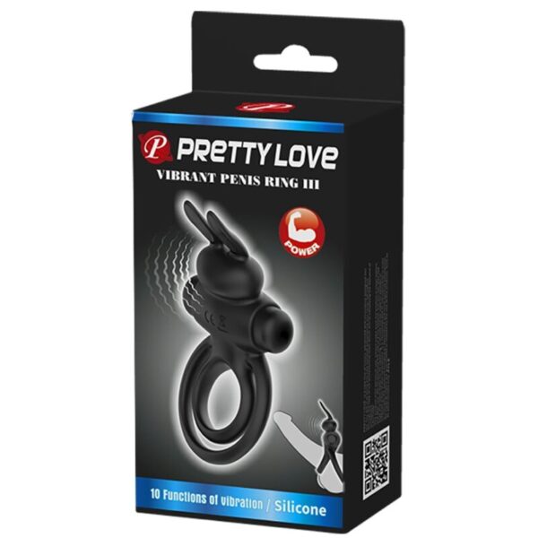 Pretty Love Ring III — Vibrating Cock Ring, Black — Cock Rings — view 9