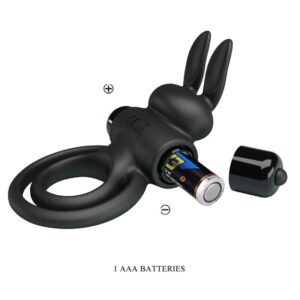 Pretty Love Ring III — Vibrating Cock Ring, Black — Cock Rings — view 3