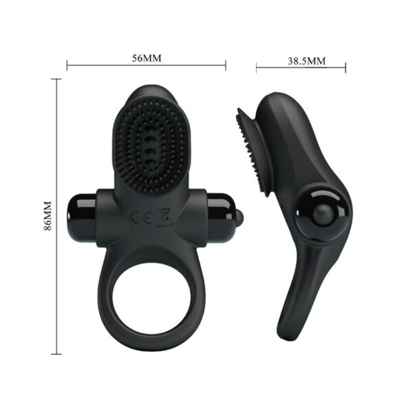 Pretty Love Ring II — Vibrating Cock Ring, Black — Cock Rings — view 6