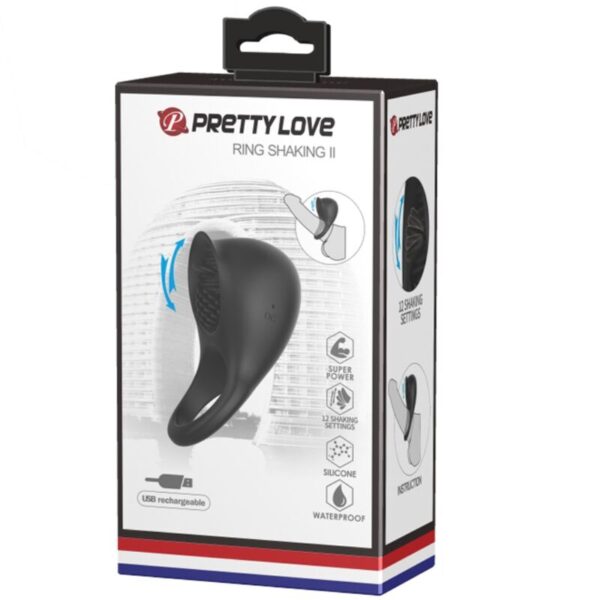Pretty Love — Vibrating Cock Ring, Rechargeable, Tongue — Cock Rings — view 9
