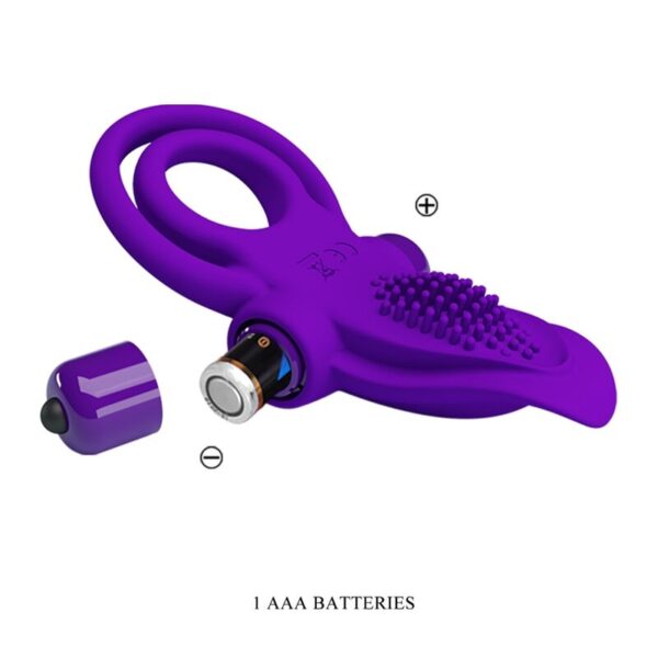 Pretty Love — Vibrating Cock Ring, Silicone, Purple — Cock Rings — view 3